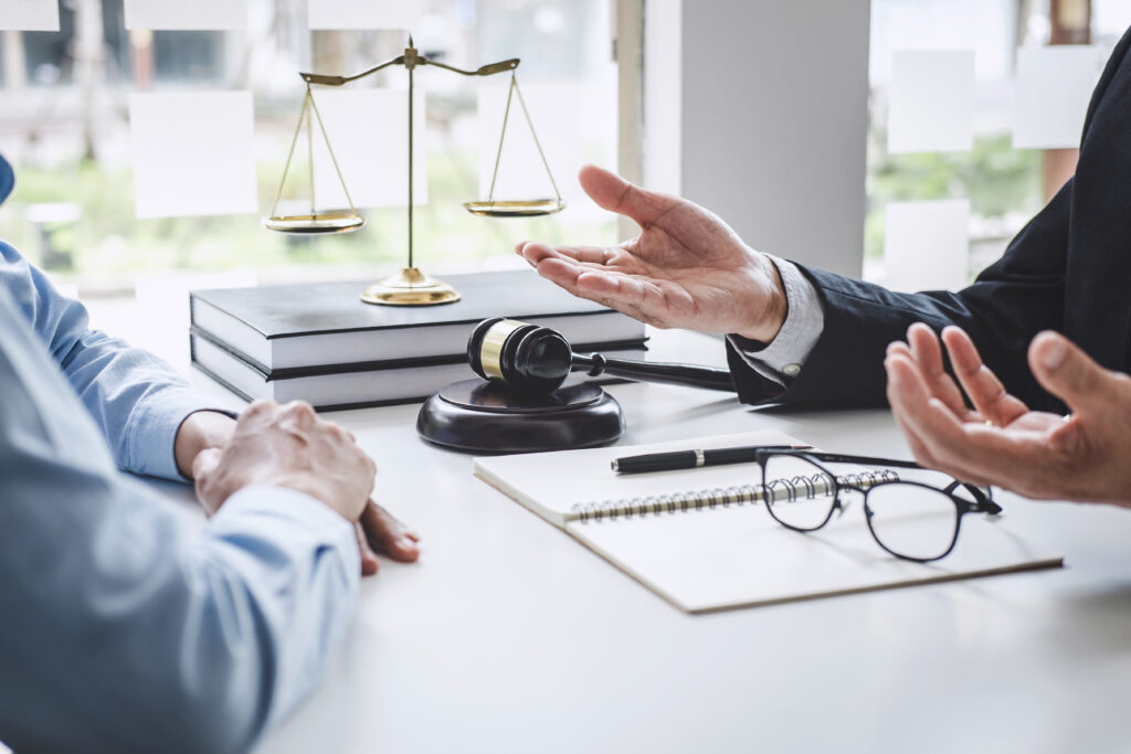 consultation male lawyers business woman working discussion having law firm